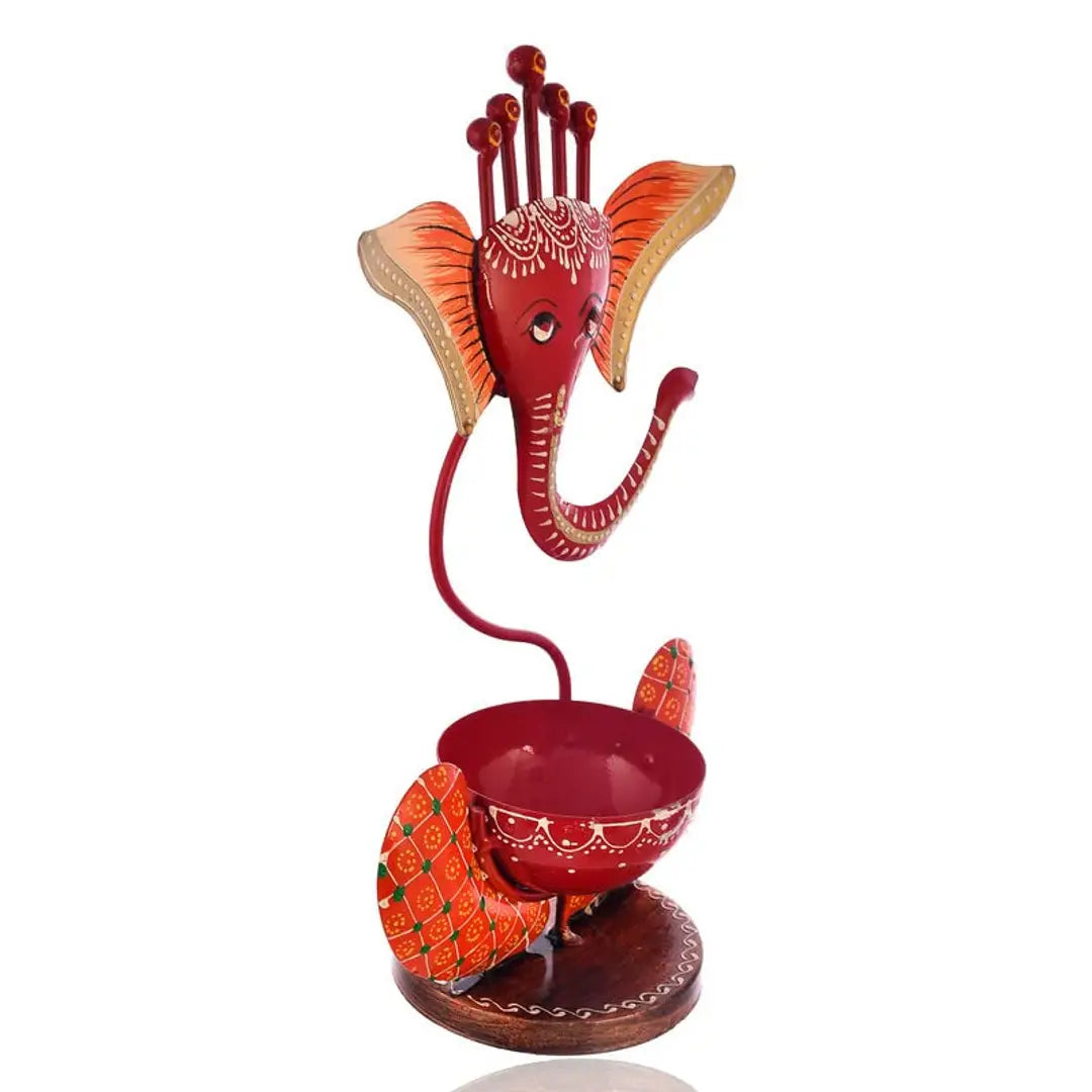 Trendy Antique Decorative Lord Ganesh SHOWPIECE Candle Stand,Best for Home Decor and Office Tables