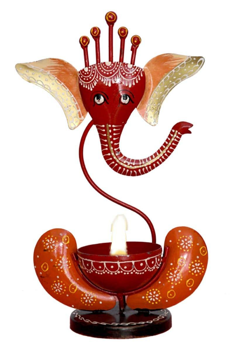 Antique Decorative Lord Ganesh SHOWPIECE Candle Stand,Best for Home Decor and Office Tables - GreentouchCrafts