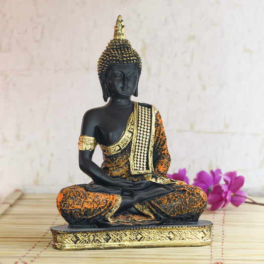 Sitting Buddha Idol Statue Showpiece - in Multi assorted beautiful colours - GreentouchCrafts