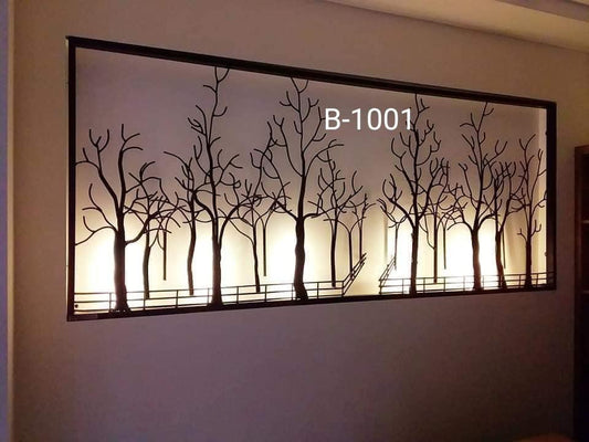 big size LED Metal frame with tree design antique wall hanging for home decor - GreentouchCrafts