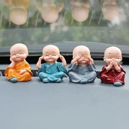 Set of 4 monk buddha statue in different positions