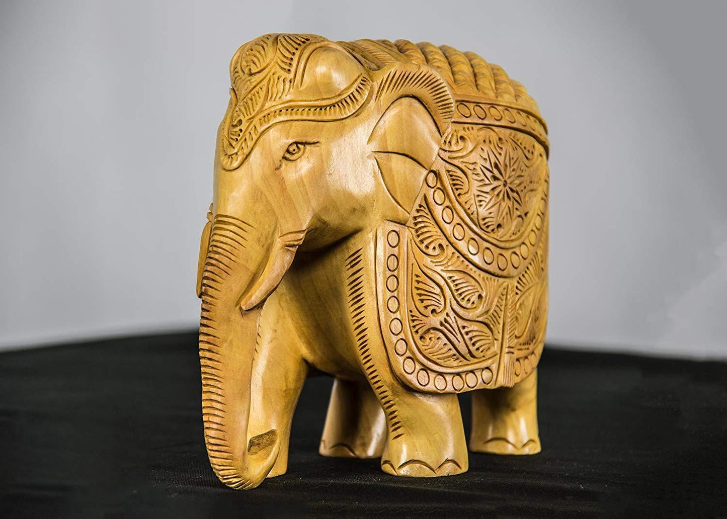 LARGE SIZE Wooden handicraft home decor elephant showpiece size 7 inch (Brown) - GreentouchCrafts