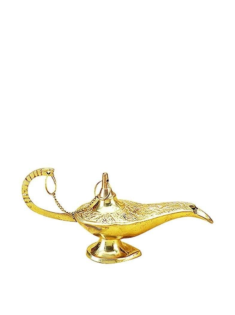 Beautiful 4 Brass Aladdin Genie Oil Lamp Brass Incense Burner Collectible  Art